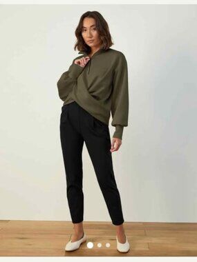 Aday with a twist pull over sweatshirt. Women's size med( green)